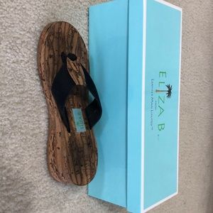 Eliza B cork wedge flip flops size 8